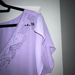 Torrid Georgette Tulip Sleeve Lace/Embroidered Blouse